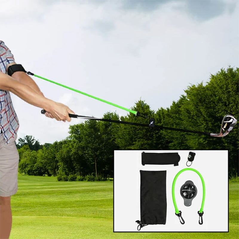 "Grön golfträningshjälp, latexmaterial. Förbättra sving och putting. Perfekt för nybörjare och erfarna golfare."