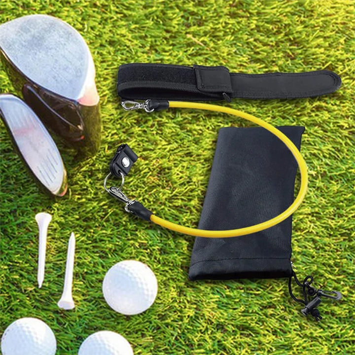 "Grön golfträningshjälp, latexmaterial. Förbättra sving och putting. Perfekt för nybörjare och erfarna golfare."