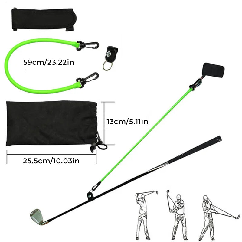 "Grön golfträningshjälp, latexmaterial. Förbättra sving och putting. Perfekt för nybörjare och erfarna golfare."