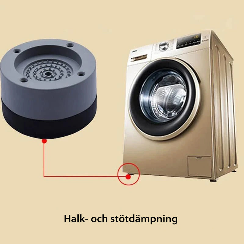 "Gummifötter för tvättmaskin, dämpa ljud och vibrationer, blå och grå färg, hållbara, enkel installation."