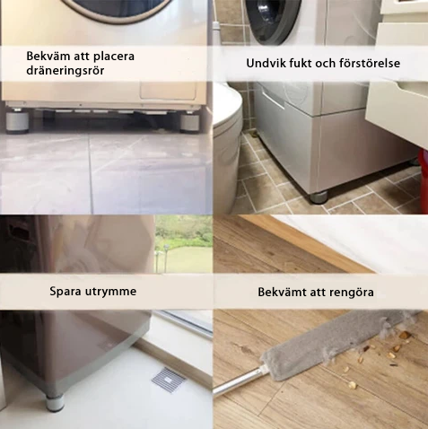 "Gummifötter för tvättmaskin, dämpa ljud och vibrationer, blå och grå färg, hållbara, enkel installation."