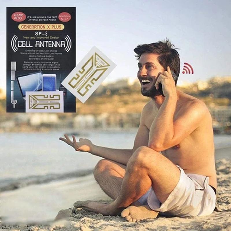 "Gyllene mobiltelefon signalförstärkare, kompakt enhet, förbättrar mottagning och samtalskvalitet med 4-band stöd."