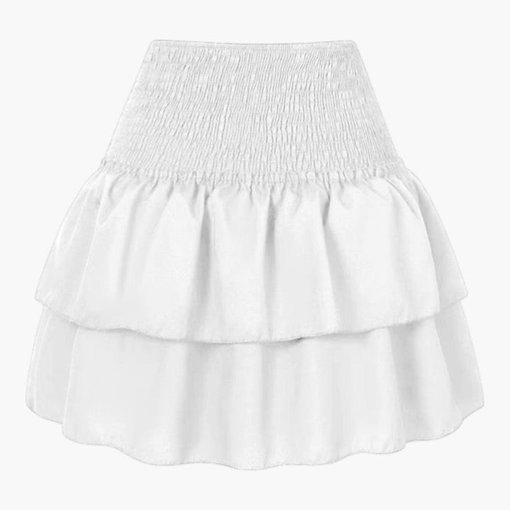 Chic volangminikjol för kvinnor, hög midja, perfekt sommarkjol med lekfulla volanger.