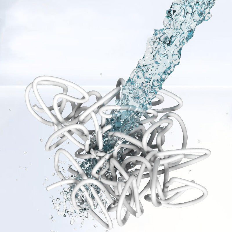 "Halkfri badrumsmatta i PVC, grå/beige, med dräneringshål för säkerhet och komfort i badrummet."