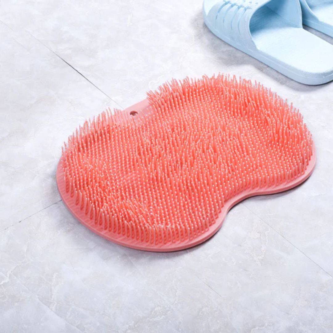 Halkfri silikonskrubbmatta för duschen, perfekt för fötter och kroppsmassage.