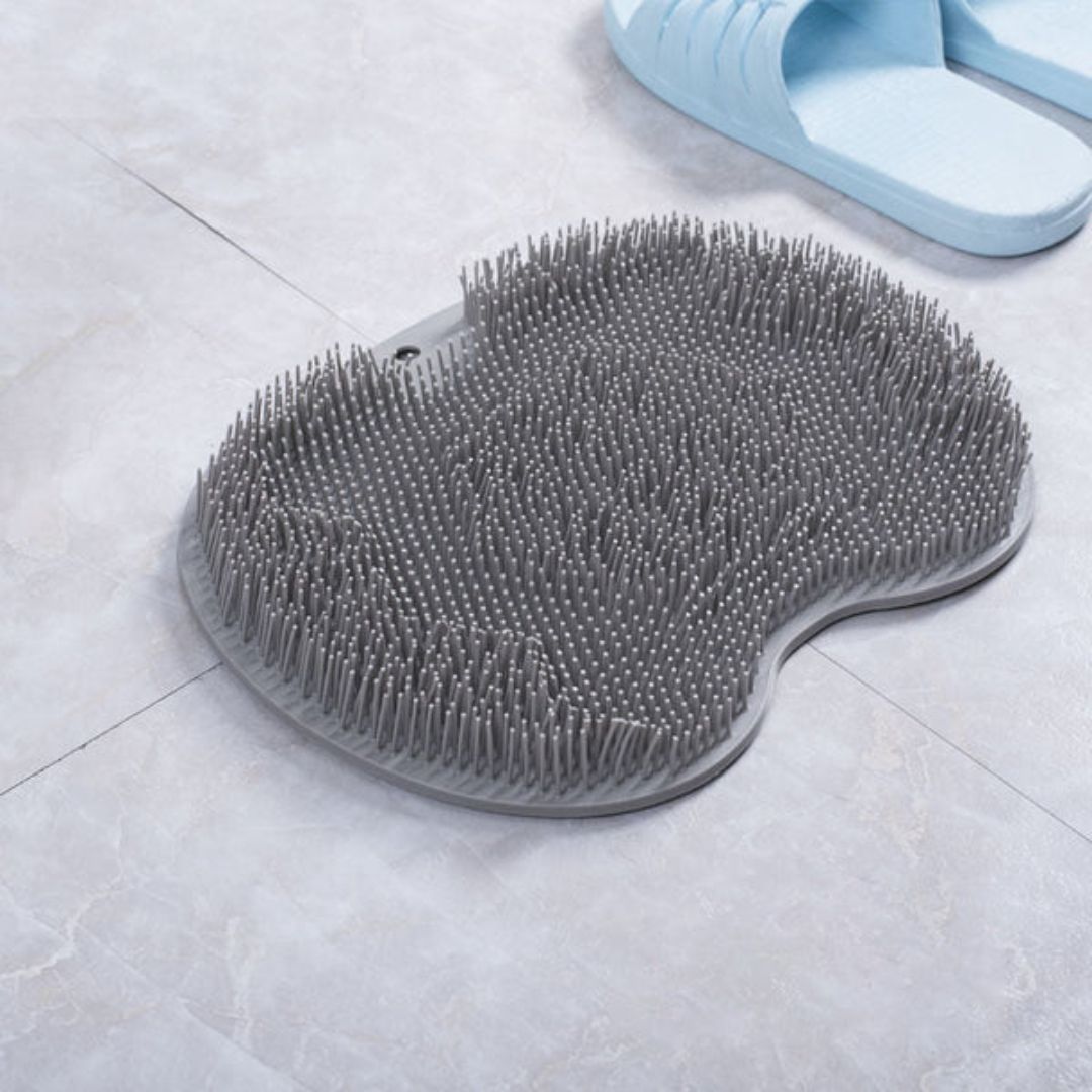 Masserande silikonskrubbmatta för trötta fötter och kropp, halkfri & bekväm i duschen.