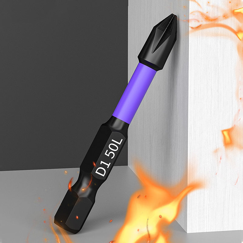 "Halkfri stötdämpande skruvmejsel-bits med tandad kant och magnet, perfekt för professionellt bruk och hemmafix."