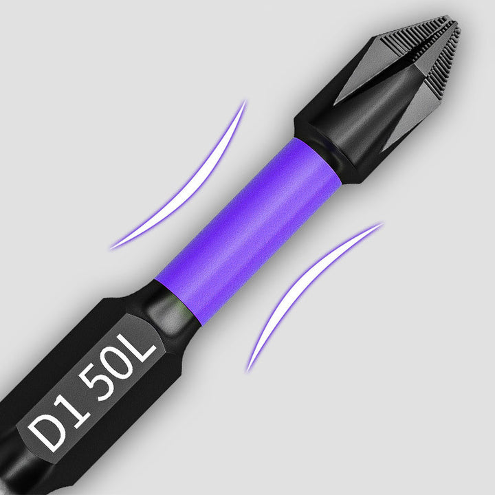 "Halkfri stötdämpande skruvmejsel-bits med tandad kant och magnet, perfekt för professionellt bruk och hemmafix."