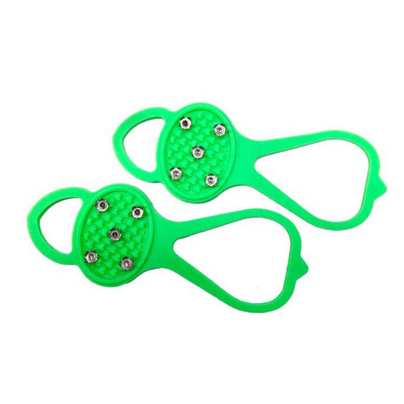 "Halkfria silikon skoskydd, unisex, svart, robusta stålpinnar för isigt underlag, designade för säker vintergång."