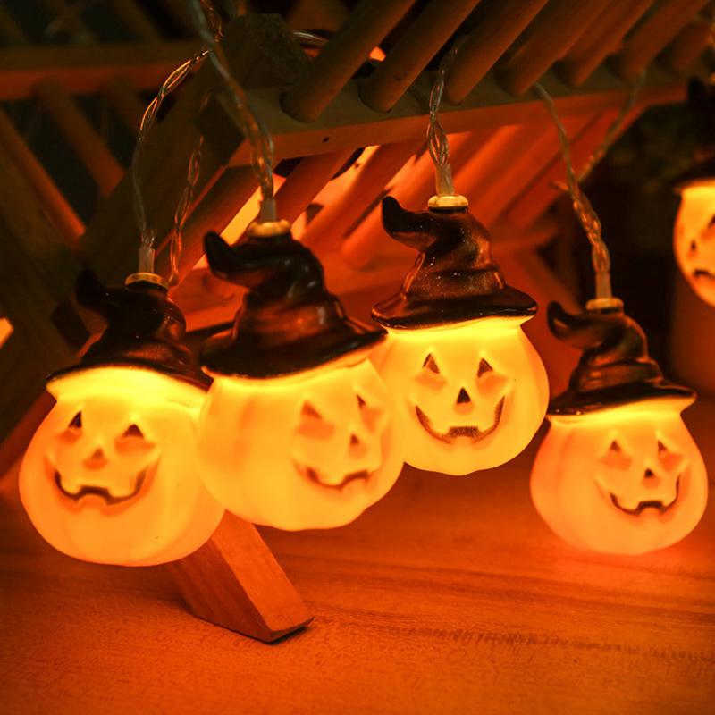 "Halloween pumpa ljusslinga med häxmössor, utomhusbelysning. Sprider mystiskt sken, fjärrstyrd och vattentät."