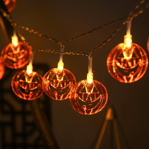 "Halloween pumpa stränglampor för stämningsfull utomhus- och inomhusbelysning, formbara, IP44 vattentät, 2 ljuslägen."
