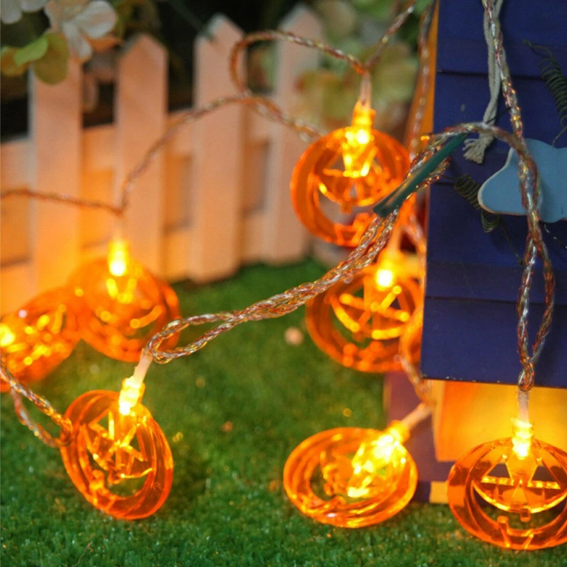 "Halloween pumpa stränglampor för stämningsfull utomhus- och inomhusbelysning, formbara, IP44 vattentät, 2 ljuslägen."