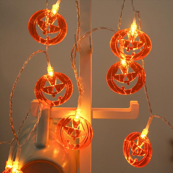 "Halloween pumpa stränglampor för stämningsfull utomhus- och inomhusbelysning, formbara, IP44 vattentät, 2 ljuslägen."