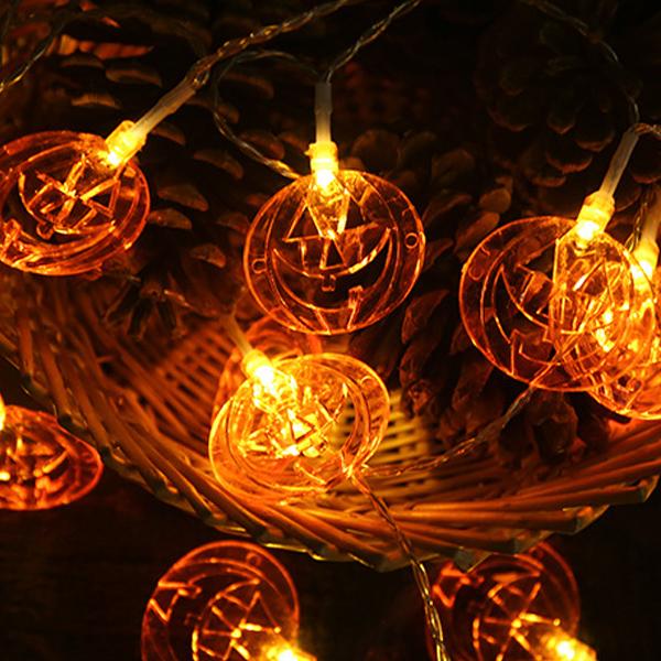 "Halloween pumpa stränglampor för stämningsfull utomhus- och inomhusbelysning, formbara, IP44 vattentät, 2 ljuslägen."