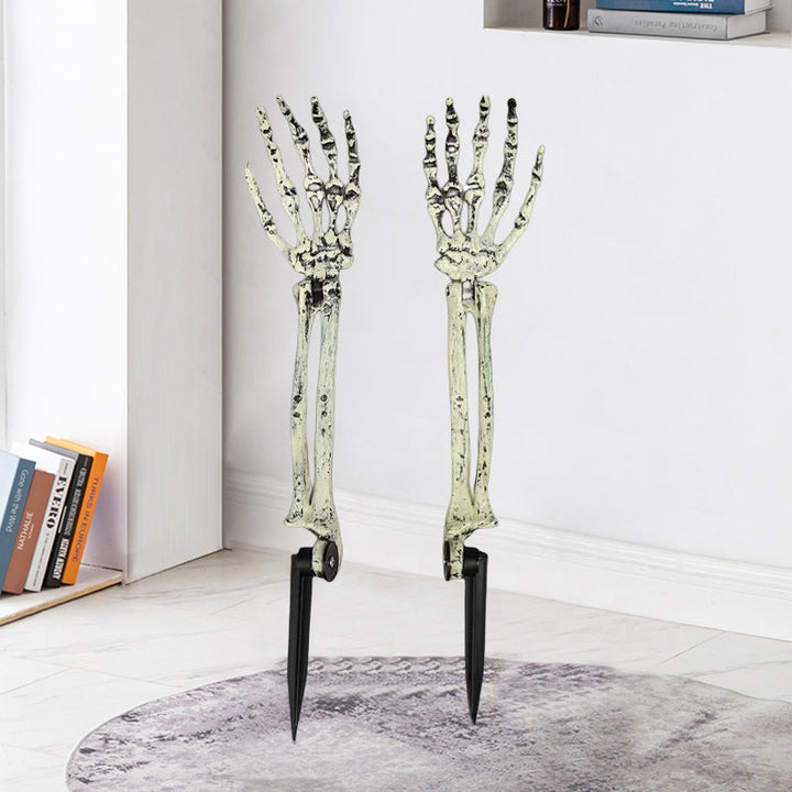 "Halloween Spökhandsljus för trädgården, solcellsdriven, ser ut som ett vitt spöke från marken. UV-beständig plast."
