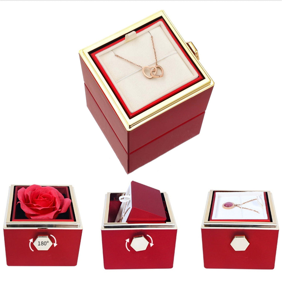 "Halsband för kvinnor med två sammanflätade hjärtan i titan stål, elegant romantisk design i guld, roséguld eller silver."