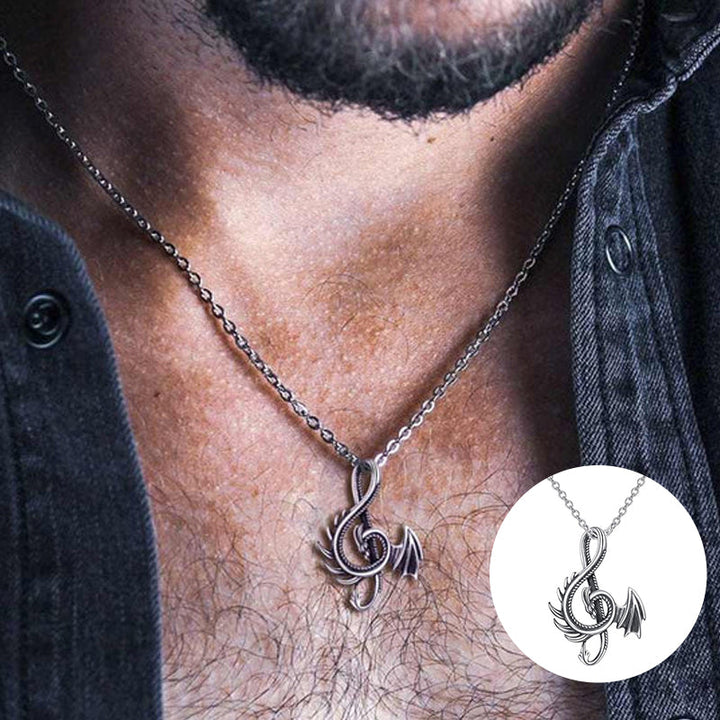 "Halsband med drakdesign i legering, detaljerad och elegant för både vardag och fest, symboliserar styrka och visdom."