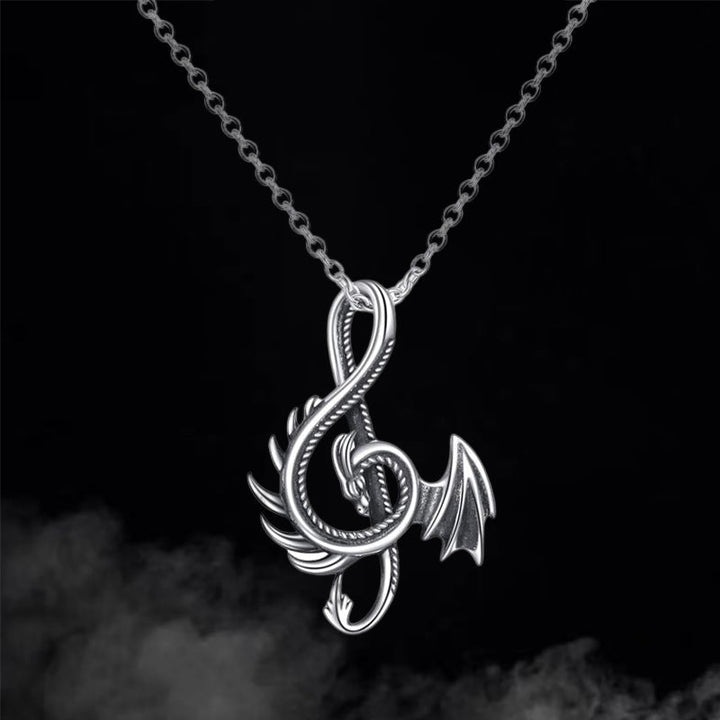 "Halsband med drakdesign i legering, detaljerad och elegant för både vardag och fest, symboliserar styrka och visdom."