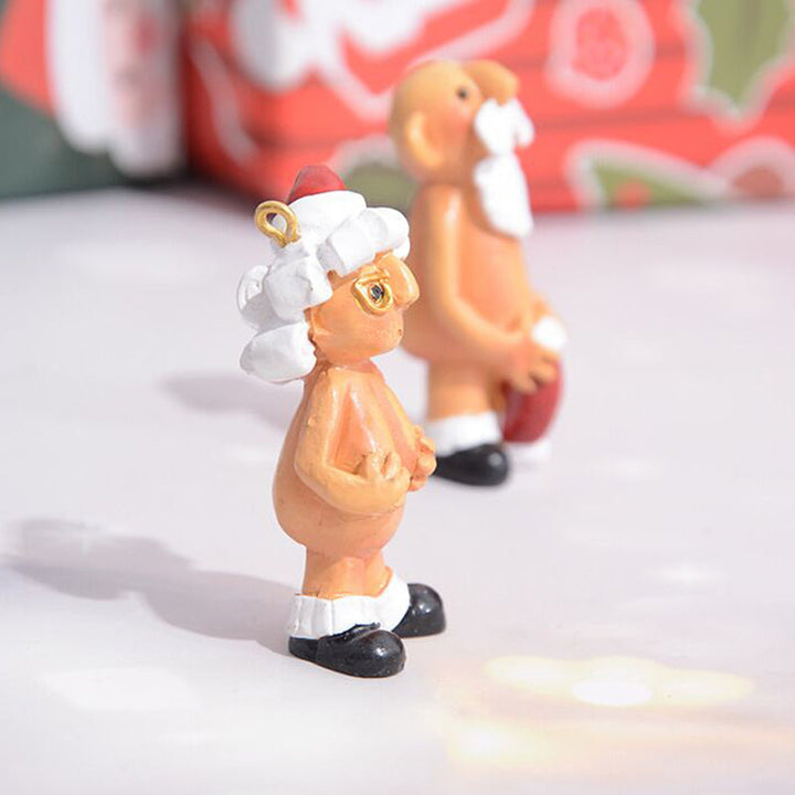 "Handgjord jultomte i harts, färgglad och väderbeständig dekoration för julstämning hemma."