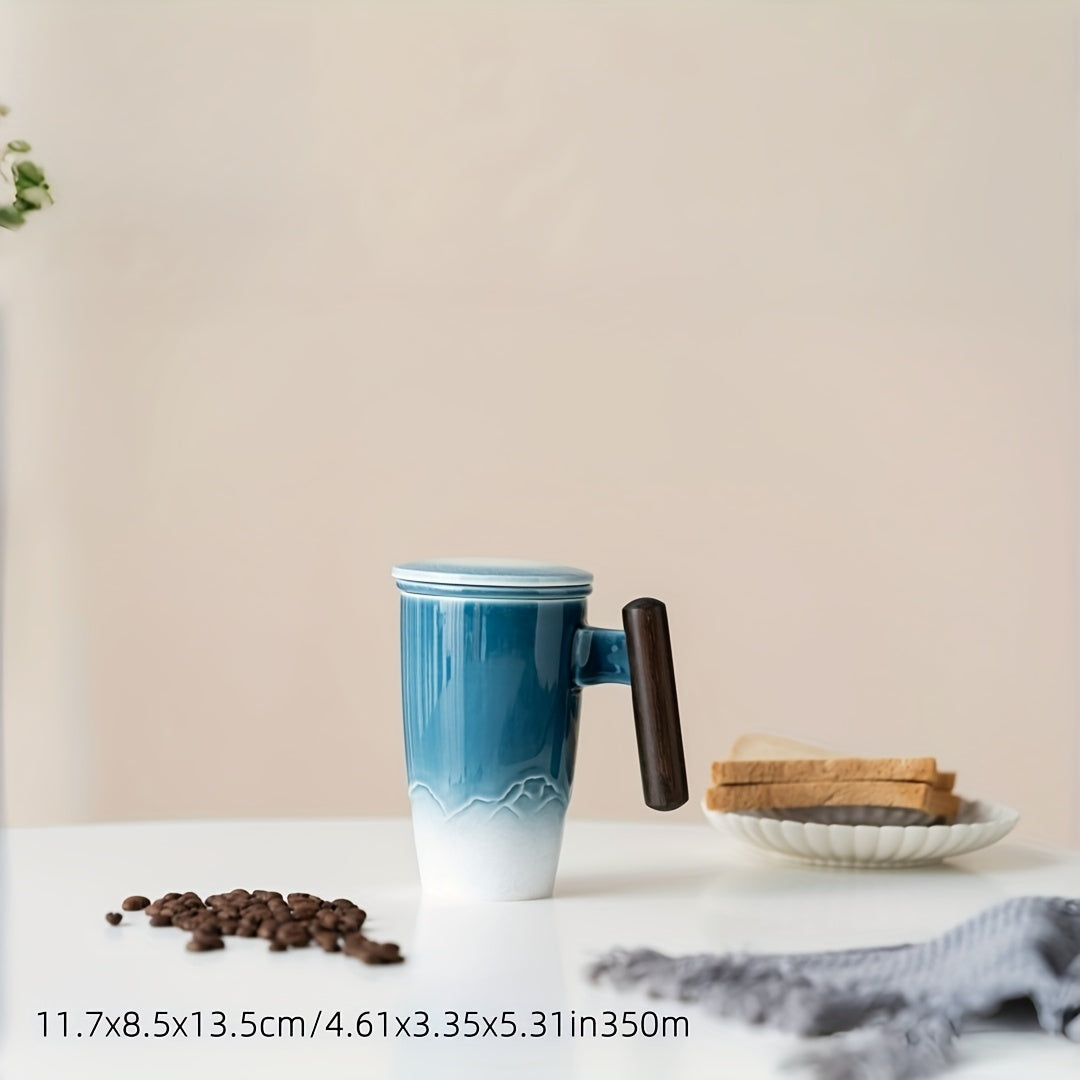 Keramisk temugg med smart tesil, perfekt för att brygga ditt favoritlöste. Enkel att använda.