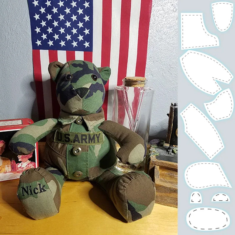 "Handgjord minnesbjörn mall av akryl, perfekt för personlig dekoration. Finns i olika storlekar och färger som visad."