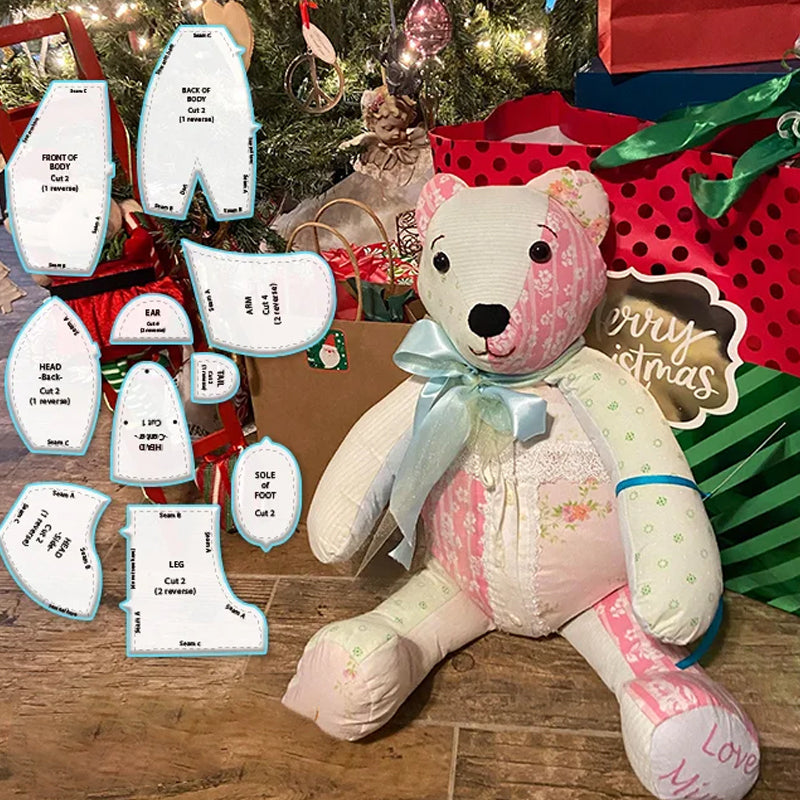 "Handgjord minnesbjörn mall av akryl, perfekt för personlig dekoration. Finns i olika storlekar och färger som visad."