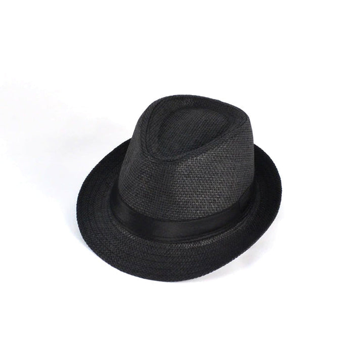 "Handgjord panama solhatt för män i beige, med elegant flätad design och brett brätte för optimalt solskydd på sommaren."