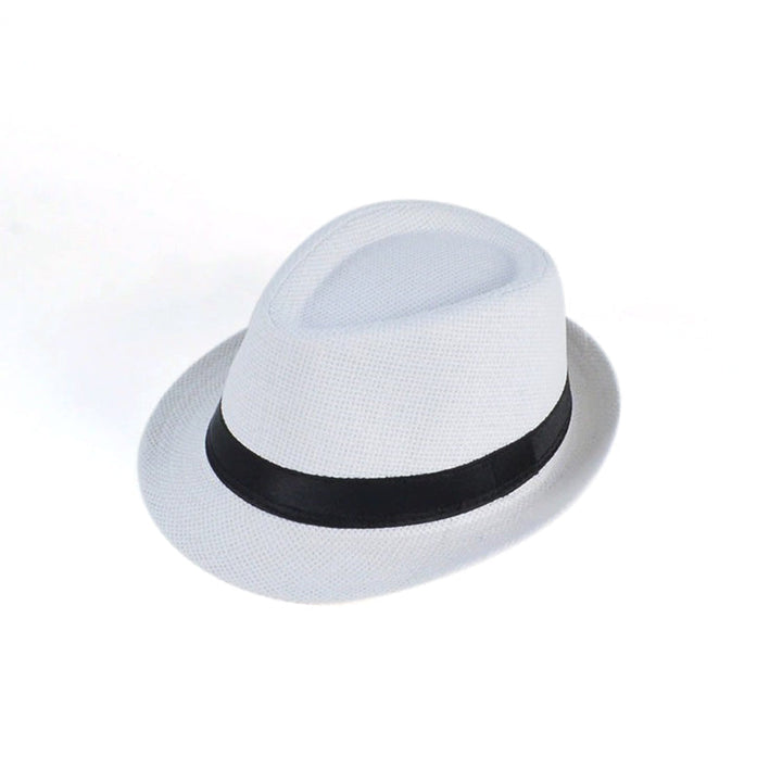 "Handgjord panama solhatt för män i beige, med elegant flätad design och brett brätte för optimalt solskydd på sommaren."