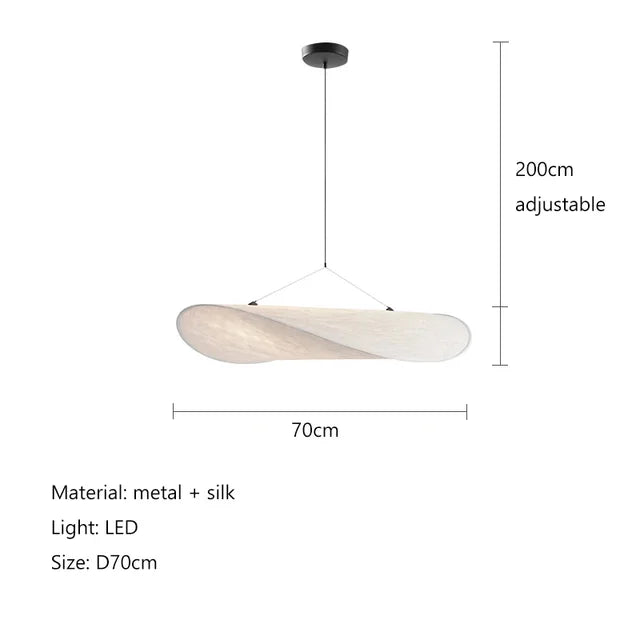 Dimbar SilkWave taklampa med fjärrkontroll. Handgjord organisk design ger modern atmosfärisk belysning.