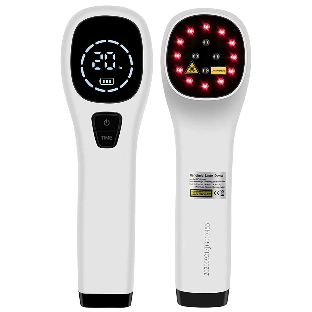 Bärbar LLLT laserterapi för inflammation, muskelsmärta och förbättrad återhämtning i hemmet.