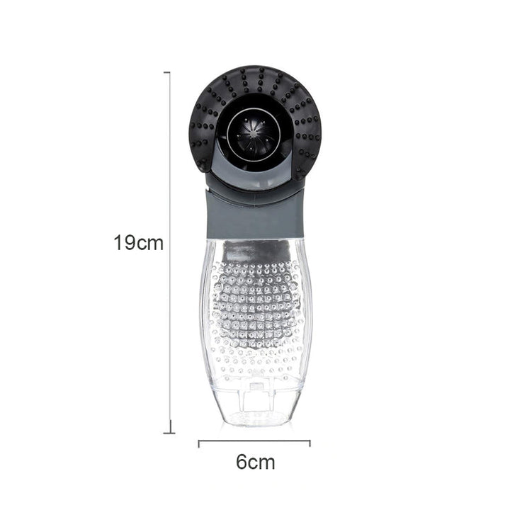 "Handhållen djurhårsdammsugare med kompakta design, trådlös funktionalitet, mjuka massagenubbar och kraftigt sug."