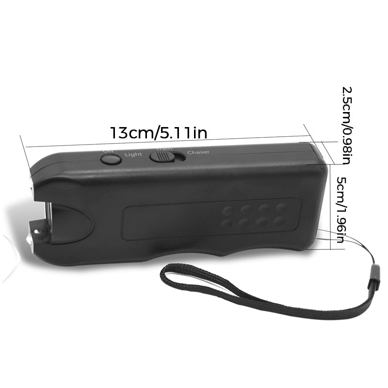 "Handhållen svart ultraljudsavskräckare för djur, kompakt design med LED-ficklampa, idealisk för att avskräcka oönskade djur.