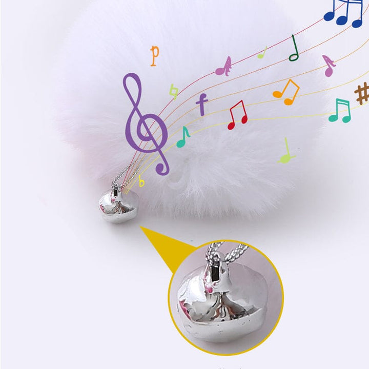 "Hängande plysch kattleksak med ljusa färger och fjädrar som stimulerar kattens sinnen och fångar uppmärksamheten."