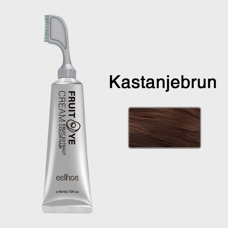 "Hårfärgessens med naturliga växtextrakt, skonsam applicering, mörk ton, förkemikaliefri färgteknik, 80ml flaska"