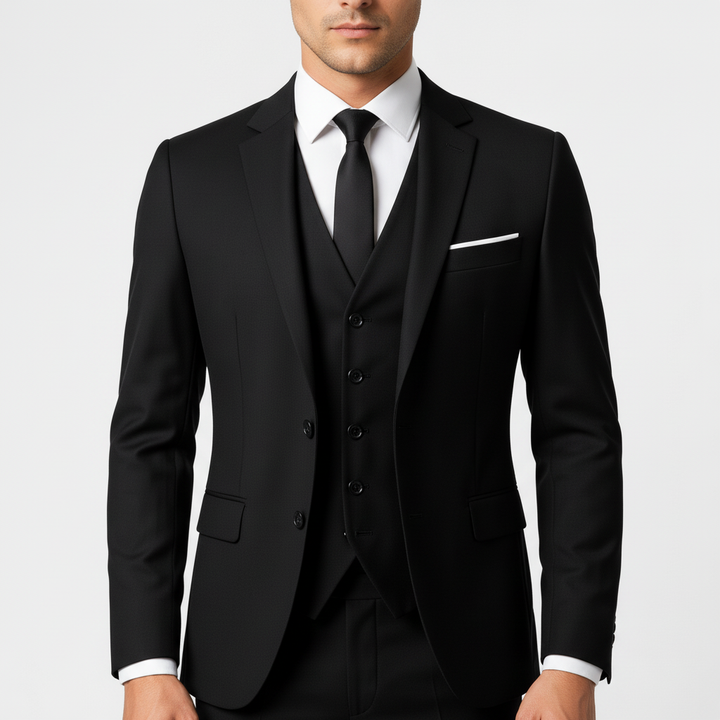 Herr 3-delad kostym med väst. Elegant passform för formella tillfällen och fest.