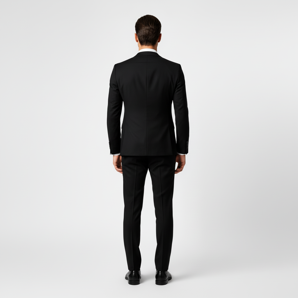 Formell herr kostym, tredelad med väst. Tidlös design för den stilmedvetne mannen.