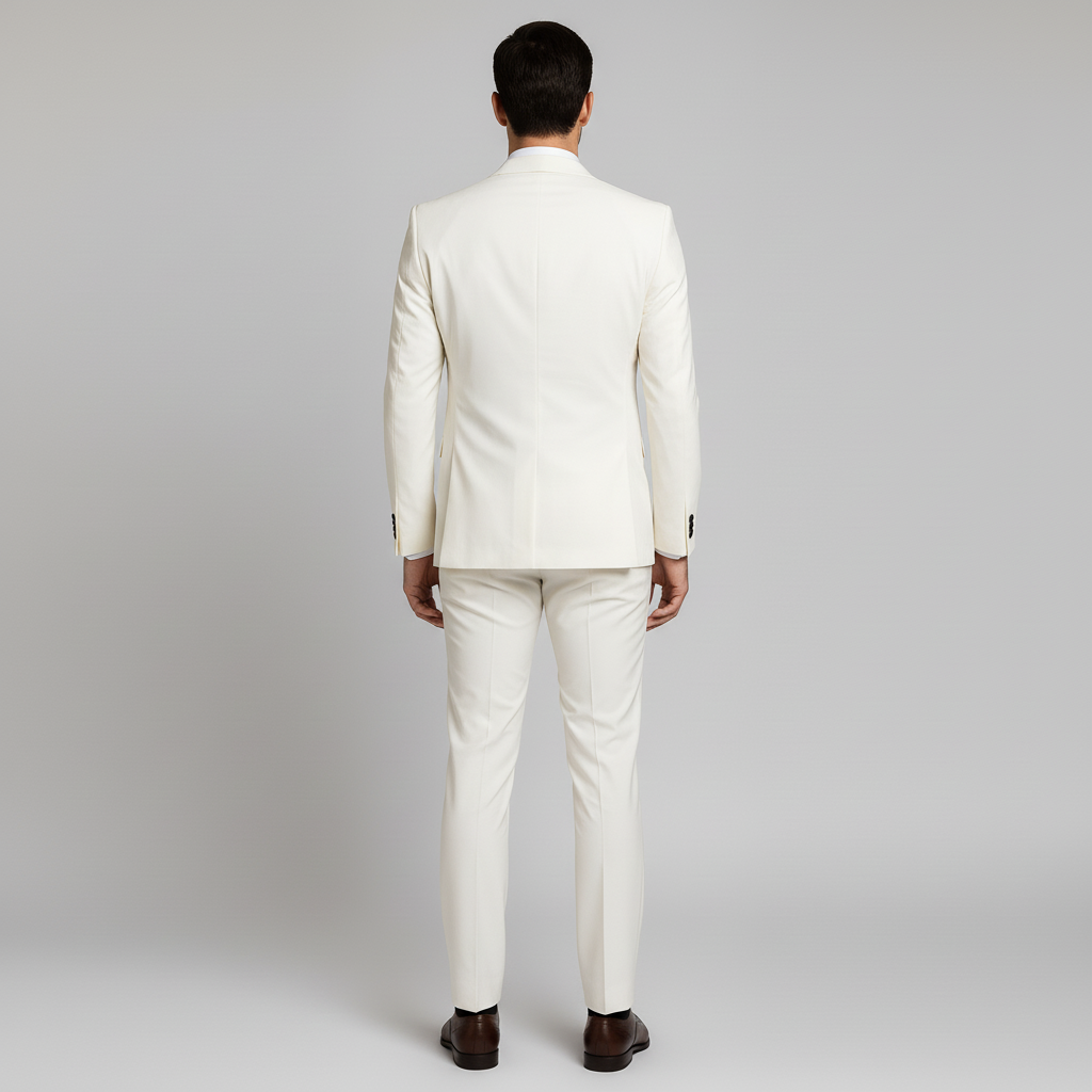 Mörk herr 3-delad kostym med väst. Skräddarsydd elegans för en sofistikerad look.