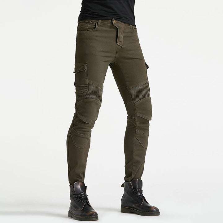 "Herr Aramid MC Jeans med skyddsfoder, stiliga motorcykeljeans med förstärkt Aramidfiber och ergonomiskt skydd."