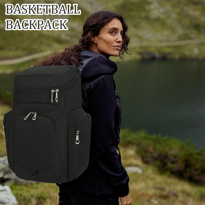 Mångsidig herr basketryggsäck 30L. Stor sportväska med smarta förvaringsfack & vattentät botten.