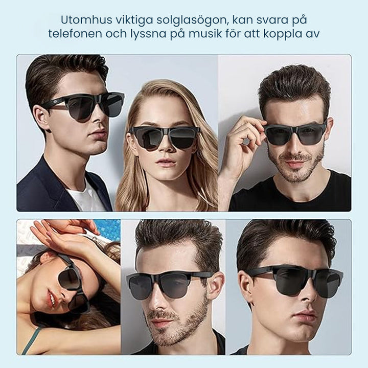 "Herr Bluetooth-polariserade solglasögon med touchkontroll och elegant design, UV400-linser och ultralätt ram."