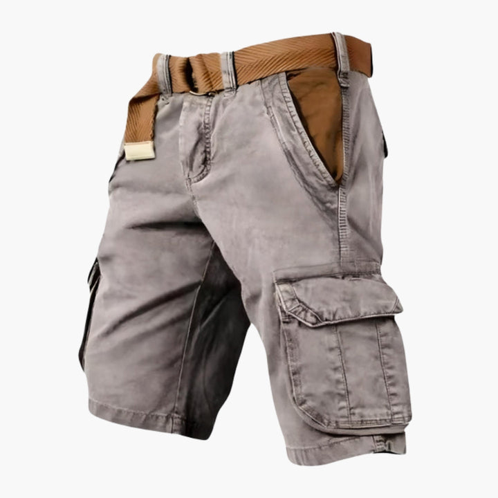Klassiska herr cargoshorts med rak passform & många fickor, bekväma för vardagsmode & sommar.