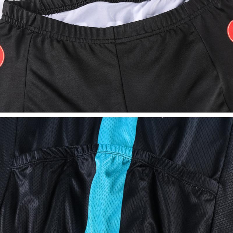 "Herr cykelset med kortärmad tröja och shorts i mesh och Lycra, andas och snabbtorkar, perfekt för cykeläventyr."