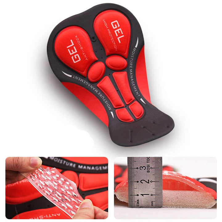 Svarta herr cykelshorts med gelpad, designade för optimal komfort och stötdämpning under cykelträning.