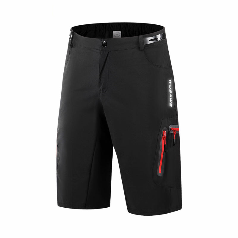 "Herr cykelshorts med reflekterande detaljer, vadderad gren, snabbtorkande material för bekvämlighet vid cykling."
