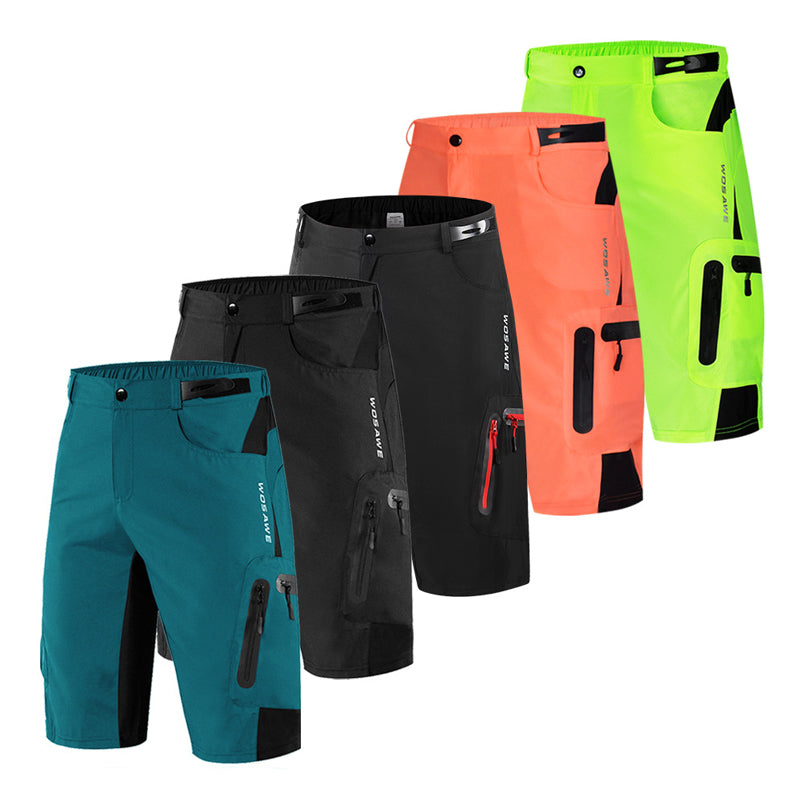 "Herr cykelshorts med reflekterande detaljer, vadderad gren, snabbtorkande material för bekvämlighet vid cykling."