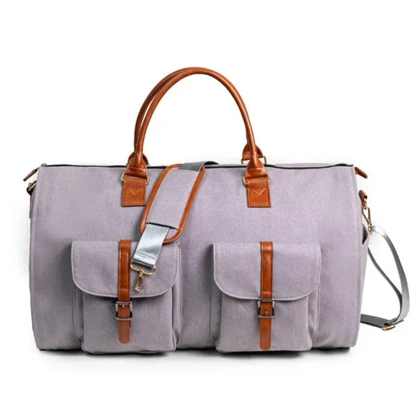 Stilren unisex reseduffel i tåligt material, perfekt som handbagage eller pendlarväska.