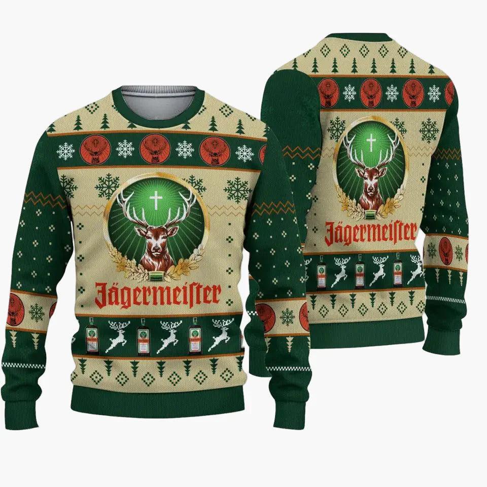 Detaljbild av Herr Festlig Ful Jultröja. Unik unisex design som skapar julglädje för festliga högtider.