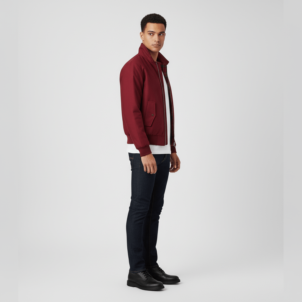 Figursydd herr Harringtonjacka "Xavier", perfekt som vårjacka för en elegant stil.