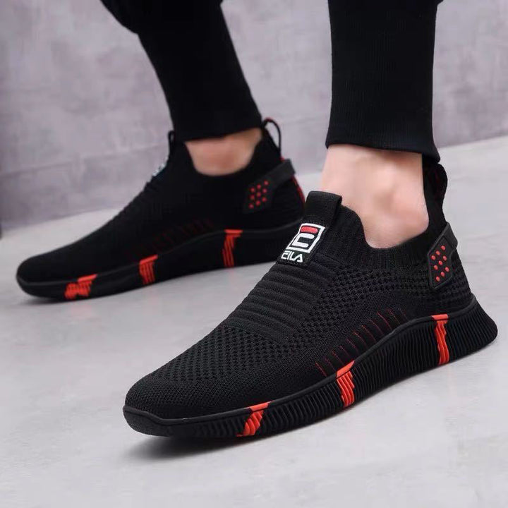 "Herr Flyknit sportskor: Andningsbar mesh, robust gummisula, sportig design för löpning och vardagliga äventyr."
