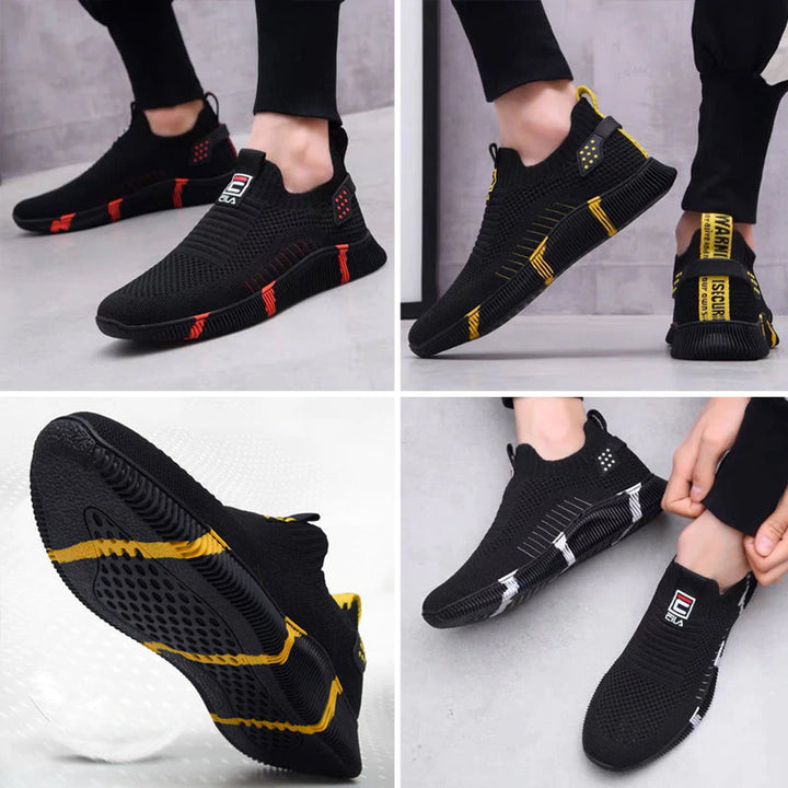 "Herr Flyknit sportskor: Andningsbar mesh, robust gummisula, sportig design för löpning och vardagliga äventyr."